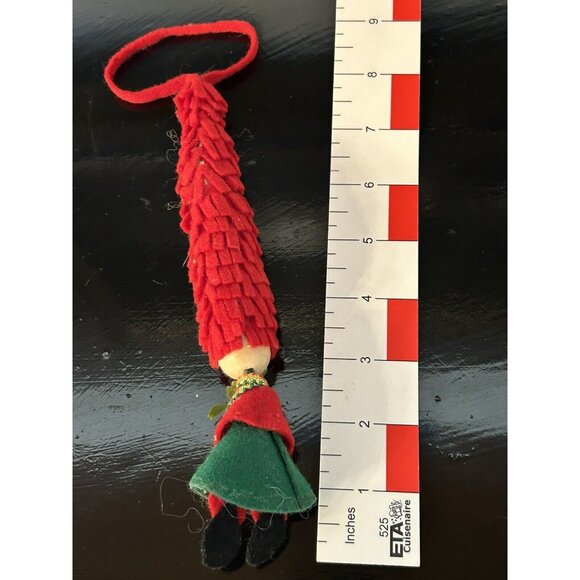 6 Vintage Push Pin Sequined Christmas Snowman Felt Soldier Mouse Duck Ornaments - Picture 8 of 10